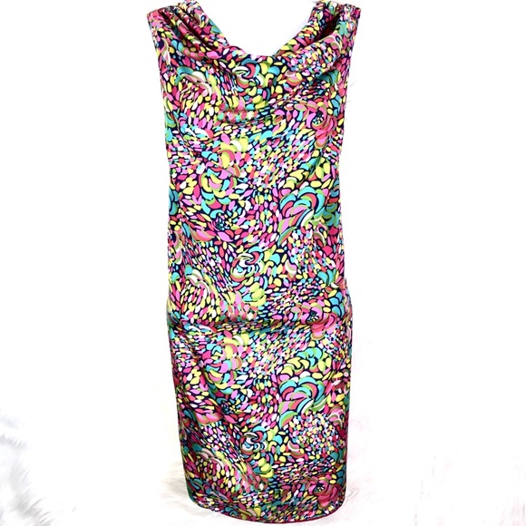 Lilly Pulitzer Reversible 100% Silk Dress Spring Pink Multi color VACAY SUMMER - Picture 1 of 11
